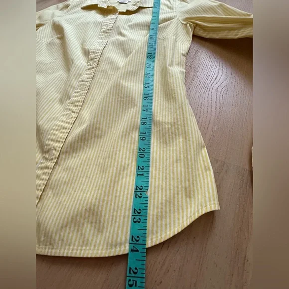 J. Crew women’s  Yellow Striped Button Down Shirt - Picture 5 of 6